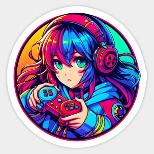 Gaming splash gamer girl Sticker